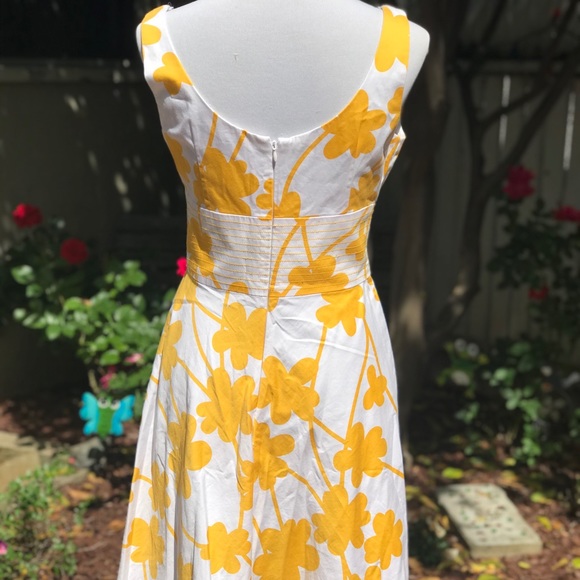 Maggy London Yellow Floral Fit and Flare - Picture 4 of 7